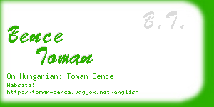 bence toman business card